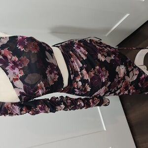 NICHOLAS RTR Paulina Cutout Long Sleeve Floral Mesh Dress